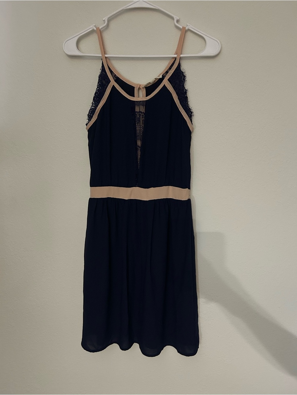 Blue Chiffon & Lace Cocktail Dress